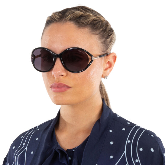 Tom Ford Melody Smoke Oval Ladies Sunglasses FT1090 01A 59  display picture 3