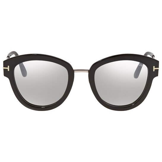 Tom Ford Mia Smoke Mirror Round Ladies Sunglasses FT0574 14C