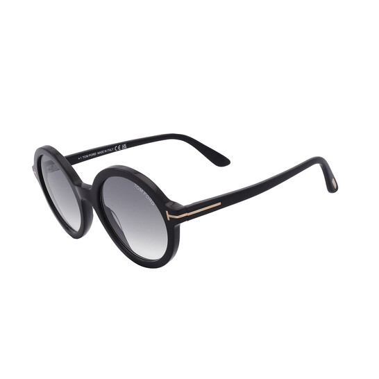 Tom Ford Nicolette Smoke Round Ladies Sunglasses FT0602 001