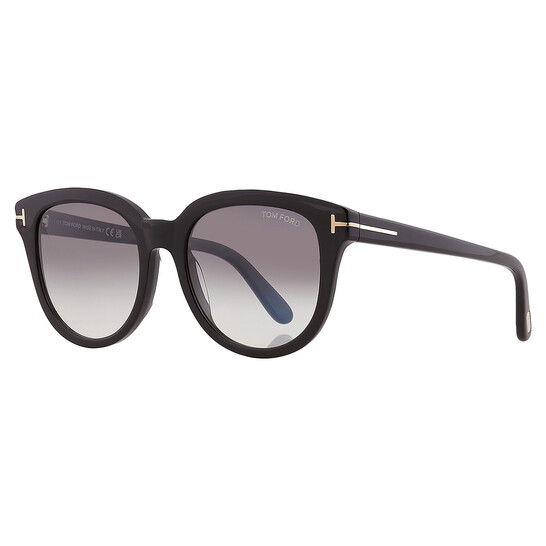 Tom Ford Olivia Smoke Gradient Oval Ladies Sunglasses FT0914 01B
