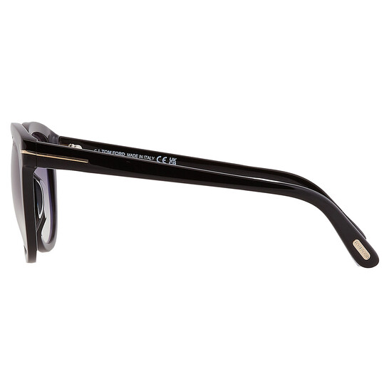 Tom Ford Olivia Smoke Gradient Oval Ladies Sunglasses FT0914
