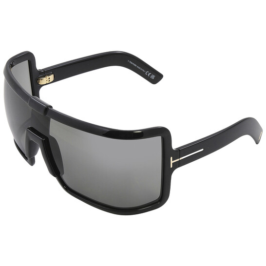 Tom Ford Parker FT1118 01A Shield Sunglasses - Black/Smoke Tom Ford Parker Sunglasses FT1118 01A Shiny Black - eye-oo.com main image 4