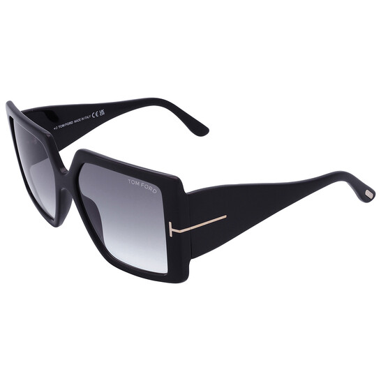 Tom Ford Quinn Smoke Gradient Square Ladies Sunglasses