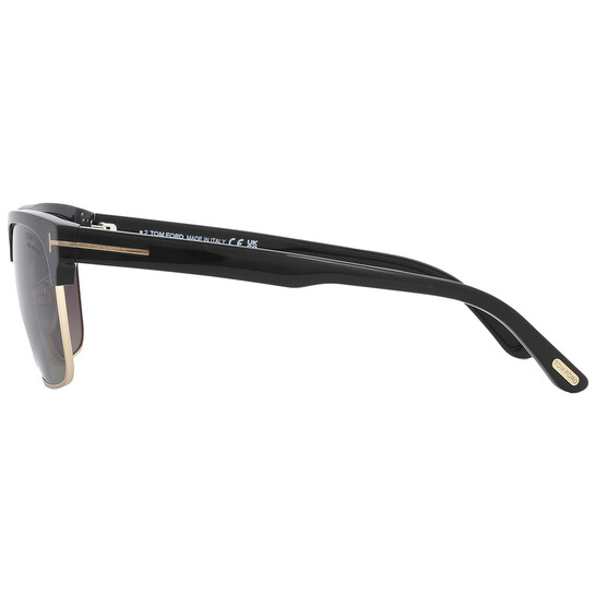 Tom Ford River Polarized Grey Square Men's Sunglasses FT0367