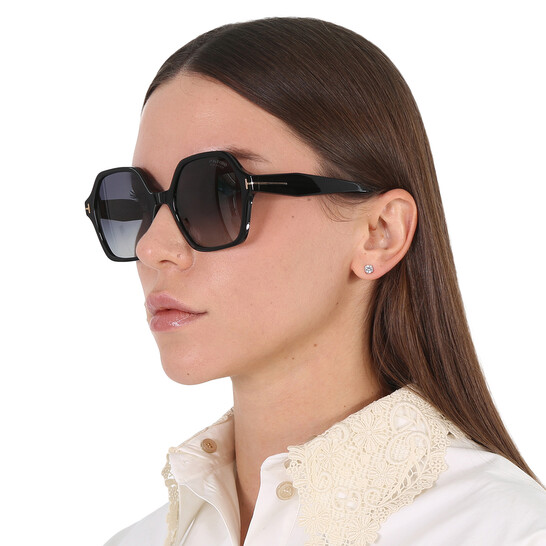 Tom Ford Romy Polarized Smoke Geometric Ladies Sunglasses