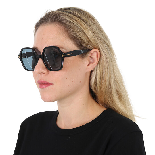 TOMFORD シオメトリックフレムサンクラス ROMYFT1032 55ZE Tom Ford Romy Polarized Smoke Geometric Ladies Sunglasses