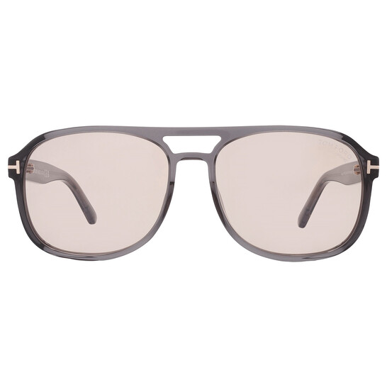 Tom Ford Rosco Light Brown Pilot Men's Sunglasses FT1022 20E 58