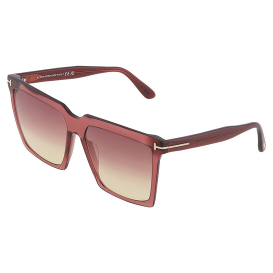 Tom Ford Sabrina Bordeaux Gradient Square Ladies Sunglasses  display picture 3