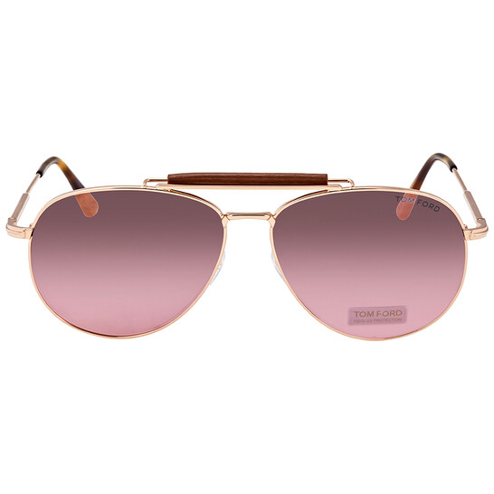 Tom Ford Gradient Aviator Sunglasses - Pink and Brown Tom Ford DASHEL Pink Gradient Pilot Men main image 3