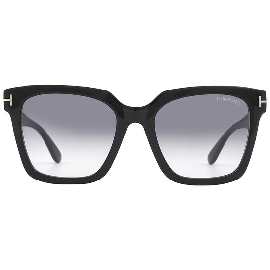 TOMFORD メイウ ハイロット フレム サンクラス FT120861 01B Tom Ford Selby Smoke Gradient Square Ladies Sunglasses