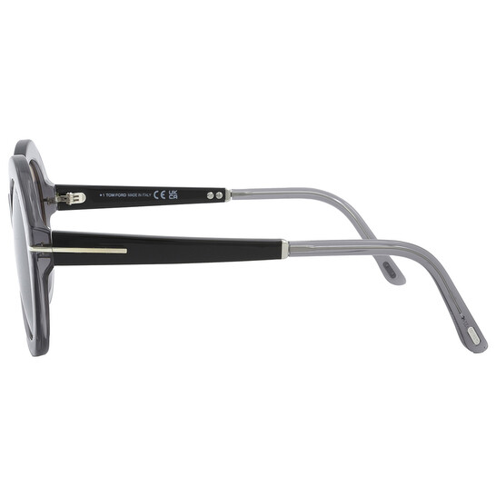 Tom Ford Seraphina Smoke Mirror Round Ladies Sunglasses