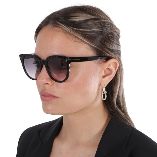 Tom Ford Moira Smoke Gradient Oval Ladies Sunglasses FT1109