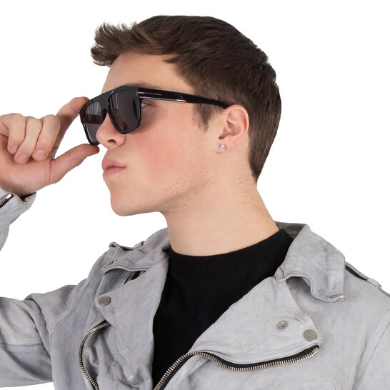 Tom Ford Thor Smoke Rectangular Men's Sunglasses FT0777-N 01A 56