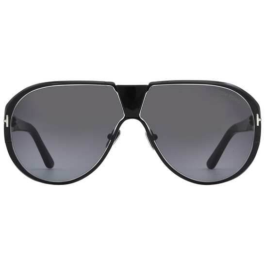 Tom Ford Vincenzo Smoke Gradient Pilot Men's Sunglasses FT1072 01B
