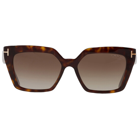 Tom Ford Winona Polarized Brown Cat Eye Ladies Sunglasses  display picture 3