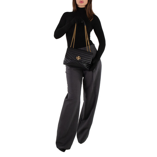 Tory Burch Black Chevron Kira Convertible Shoulder Bag 90446