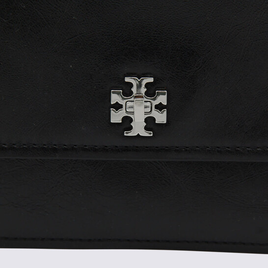 Tory Burch Black Leather Kira Turnlock Shoulder Bag 167058 001