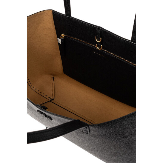 ★セール★ TORY BURCH McGraw ぺブル加工 レザー トートバッグ Tory Burch Black McGraw Pebbled Leather Tote Bag 152221-001