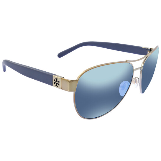 Tory Burch Grey Blue Gradient Pilot Ladies Sunglasses Tory Burch Grey Gradient Oval Ladies Sunglasses TY7210U  main image 4