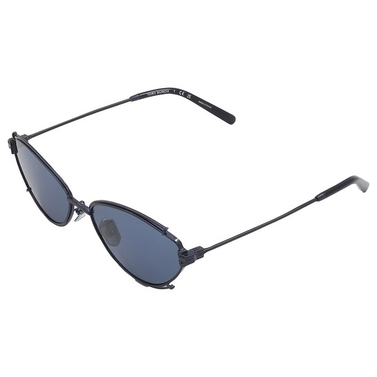 Tory Burch Navy Blur Oval Sunglasses Miller Oval Sunglasses: Women main image 4