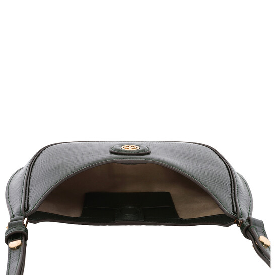 Tory Burch Evergreen Robinson Embossed Leather Crescent Bag 158509