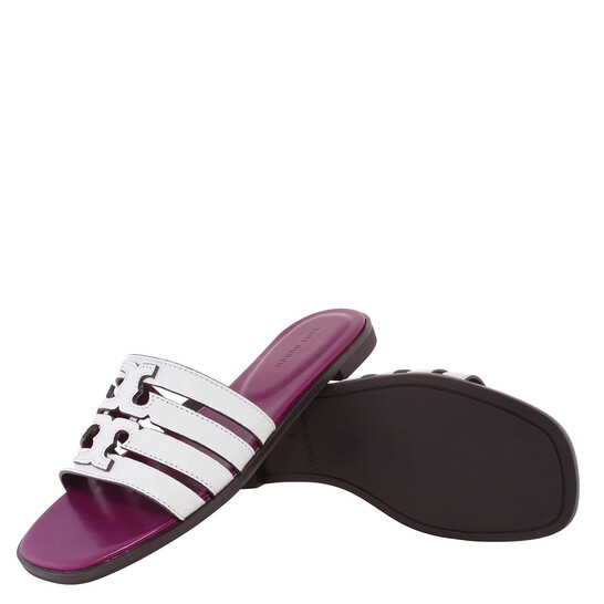 Tory Burch Ines Leather Slides, Size 158616-100 Shoes Jomashop