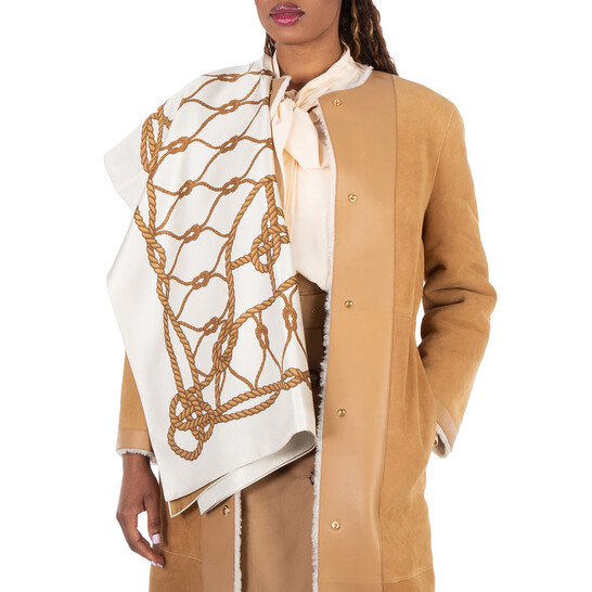 スカーフ EMPORIO ARMANI Woman Neck scarf Beige EW001879AF15687 U8020 Tory Burch Knot Logo Silk Scarf 157359-200 196133977774