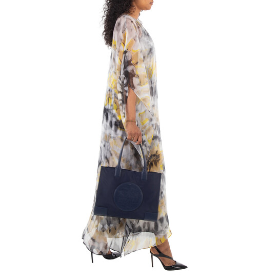 Tory Burch Small Ella Tote Bag-Navy Blue 88578-405
