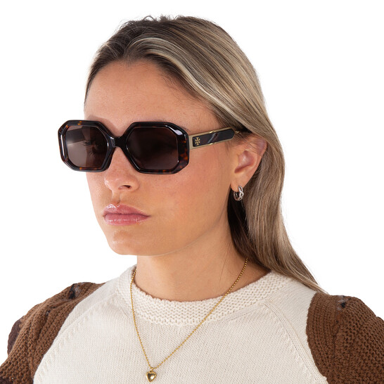 TORY BURCH スクエアフレムサンクラス TY7160U 183613 Tory Burch Brown Gradient Square Ladies Sunglasses TY6101