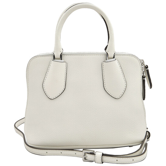 Tory Burch White Pebbled Leather Mini Swing Satchel 155619