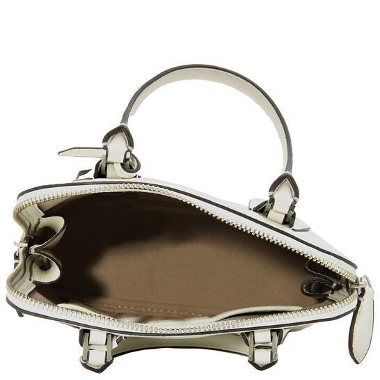 Tory Burch White Pebbled Leather Mini Swing Satchel 155619