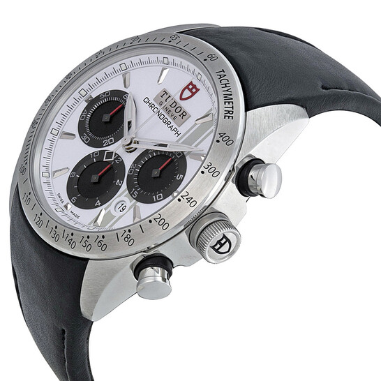 Tudor Fastrider Chronograph White Dial Black Leather Watch 42000-WSBKLS - 546x546 Image #2