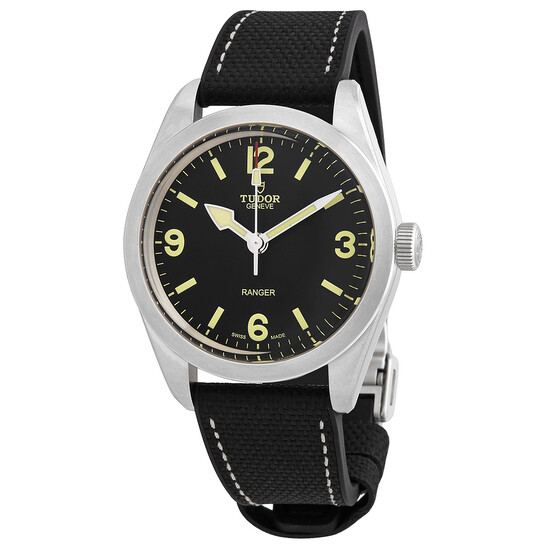 Tudor Ranger Automatic Black Dial Men's Rubber and Leather Watch