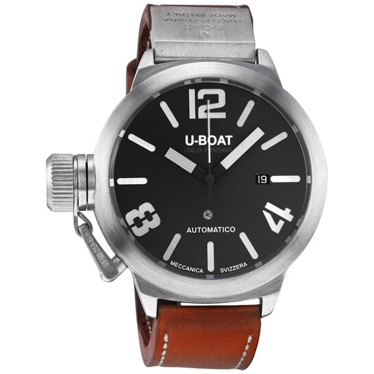 U-Boat Lefty Classico Sterling Silver Brown Leather Automatic Men's Watch  2060