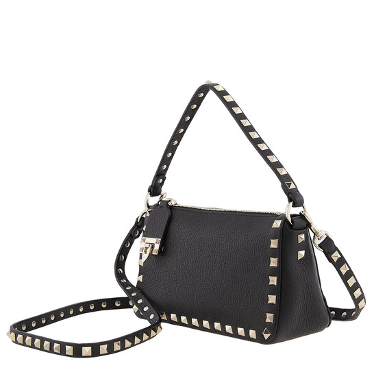 Valentino Garavani Black Grainy Calfskin Small Rockstud