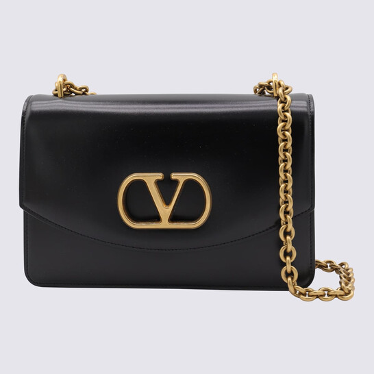 Valentino Garavani Garavani Black Leather Vain Shoulder Bag