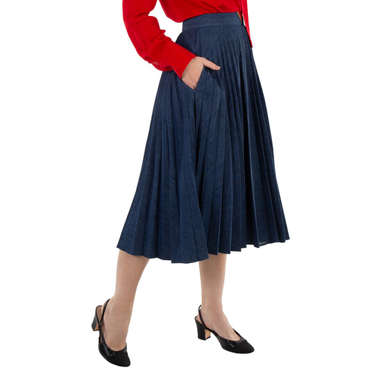 VIP【関税送料無料】希少 VALENTINO DENIM MIDI SKIRT VALENTINO GARAVANI Ruffled denim midi skirt | NET-A-PORTER