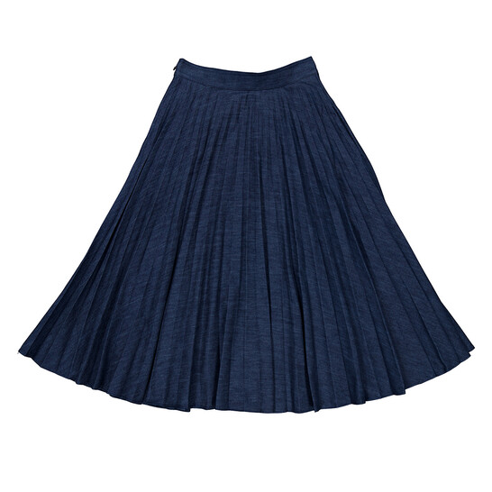 Valentino Garavani Garavani V-Logo Pleated Denim Skirt