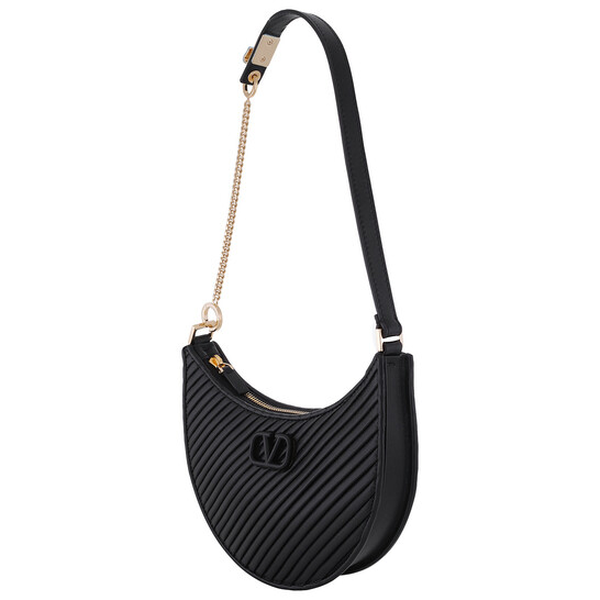 VALENTINO GARAVANI ブラックレザー バッグ VALENTINO GARAVANI Loco $2950 Black Leather Shoulder Bag New