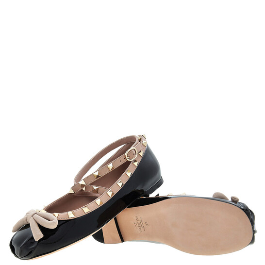 Valentino Garavani Rockstud Ballerinas In Patent Leather, Brand