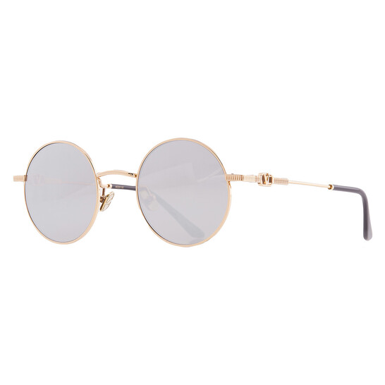 Valentino Garavani Silver Mirror Round Unisex Sunglasses VLS 