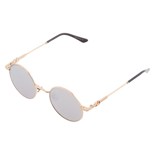 Valentino Garavani Silver Mirror Round Unisex Sunglasses VLS  display picture 3