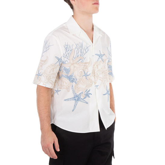 Versace Barocco Sea Print Cotton Poplin Shirt, Brand Size 48 ( US