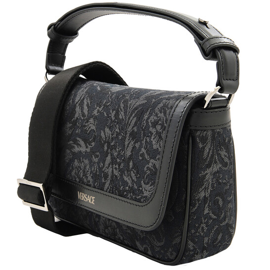 新品未使用✌️VERSACE Barocco ハンドバッグ　ショルダー付き Versace Barocco-Jacquard Crossbody Bag 1015281-1A09321-BLACK+BLACK
