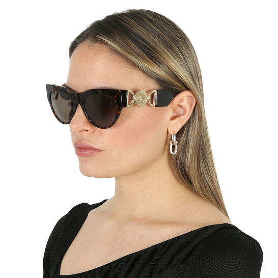 【VERSACE】ヴェルサーチェ★Women's Brown Cat-Eye サングラス Versace Signature cat-eye sunglasses for Women - Brown in