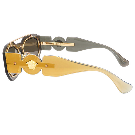Versace Gold and Brown Geometric Sunglasses Sunglasses Versace VE 2235 1002/3 Transparent Brown Mirror  main image 4