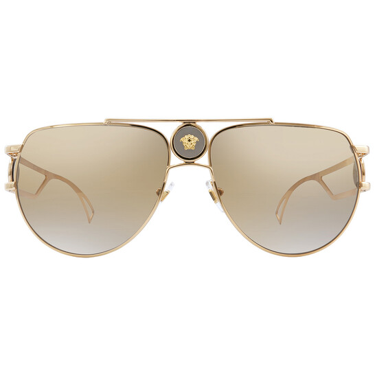 Versace Brown Mirror Gold Gradient Pilot Men display picture 1