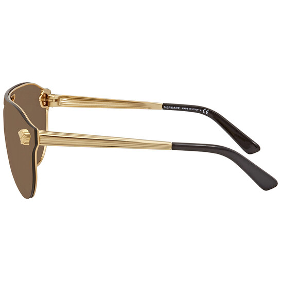 Versace Brown Mirror Gold Pilot Sunglasses VE2161 1002F9 42