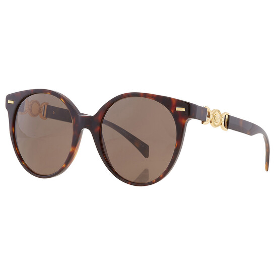 サングラス VERSACE Woman Sunglasses Brown 0VE4441 108/P5 Versace Brown Oval Ladies Sunglasses VE4442 108/3 55