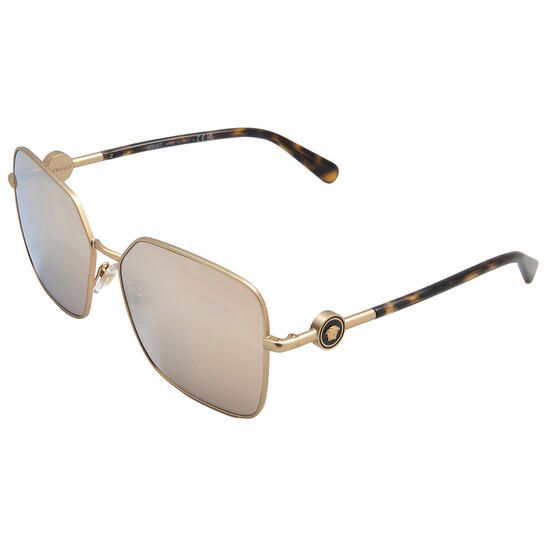 Versace Brown/Mirrored Gold Square Ladies Sunglasses VE2227  display picture 1